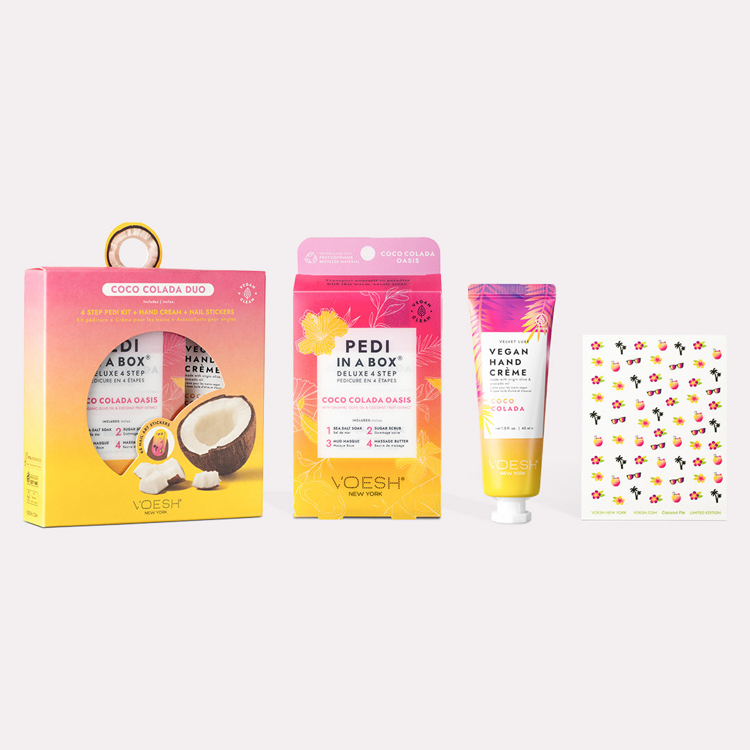 Voesh - Coco Colada Duo (Pedi & Lotion) With Nail Stickers - VSC001COL