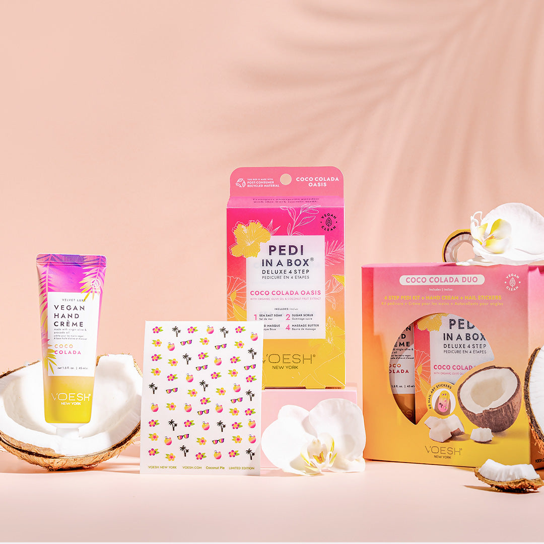 Voesh - Coco Colada Duo (Pedi & Lotion) With Nail Stickers - VSC001COL