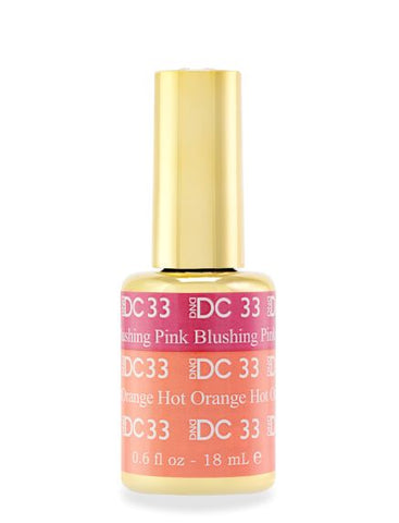 DC33 - Blushing Pink To Hot Orange - GEL POLISH & MATCHING LACQUER