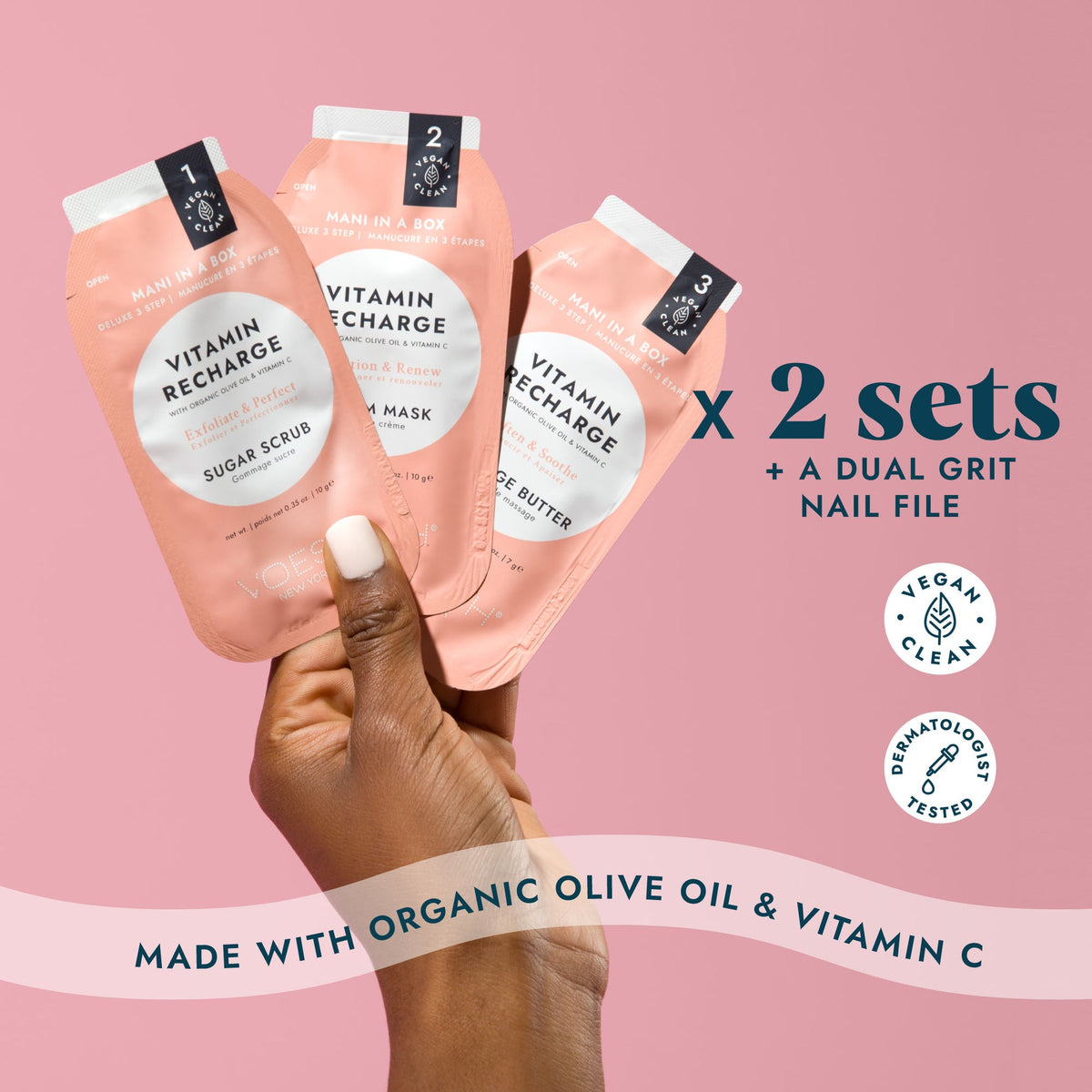 Voesh - Mani in a Box Deluxe 3 Step - Vitamin Recharge - VMC127PGF