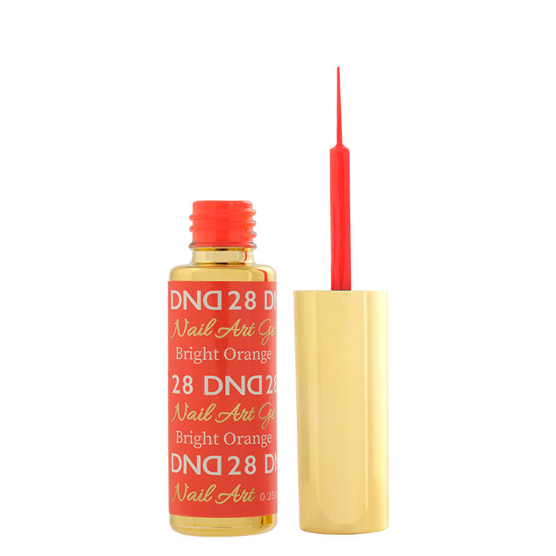 DND28 - Classic Bright Orange Gel Art Liner - DND Matching Gel & Nail Polish