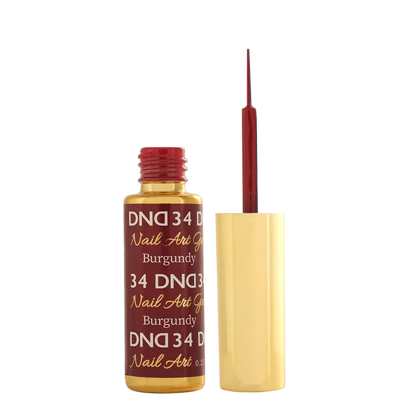 DND34 - Classic Burgundy Gel Art Liner - DND Matching Gel & Nail Polish