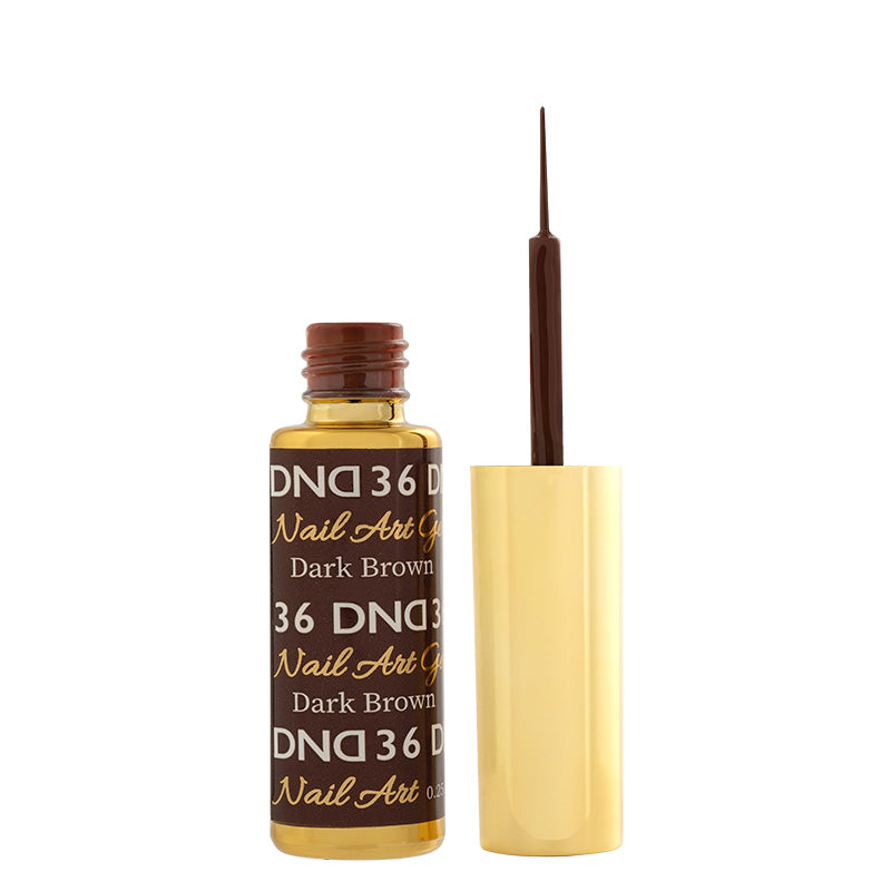 DND36 - Classic Dark Brown Gel Art Liner - DND Matching Gel & Nail Polish