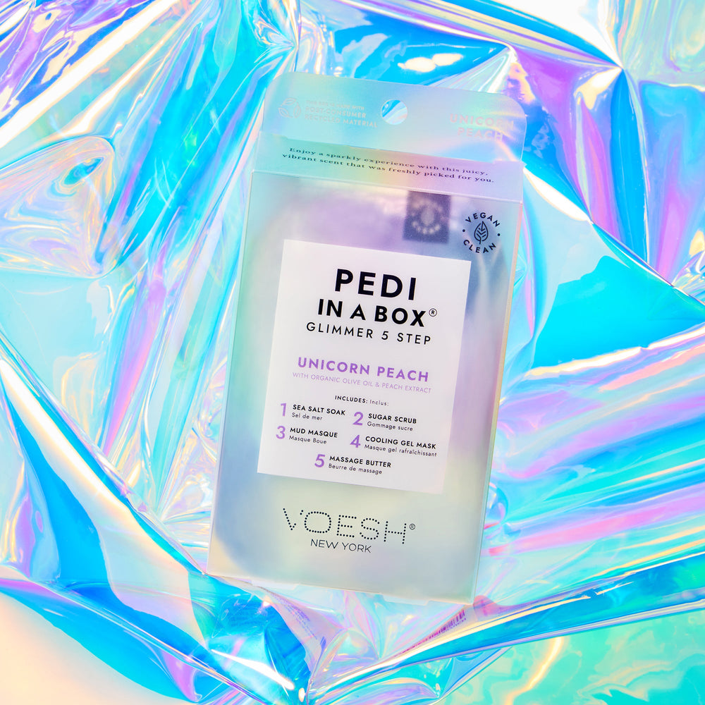 Voesh - Pedi in a Box Glimmer 5 Step - Unicorn Peach - VPC507UCN