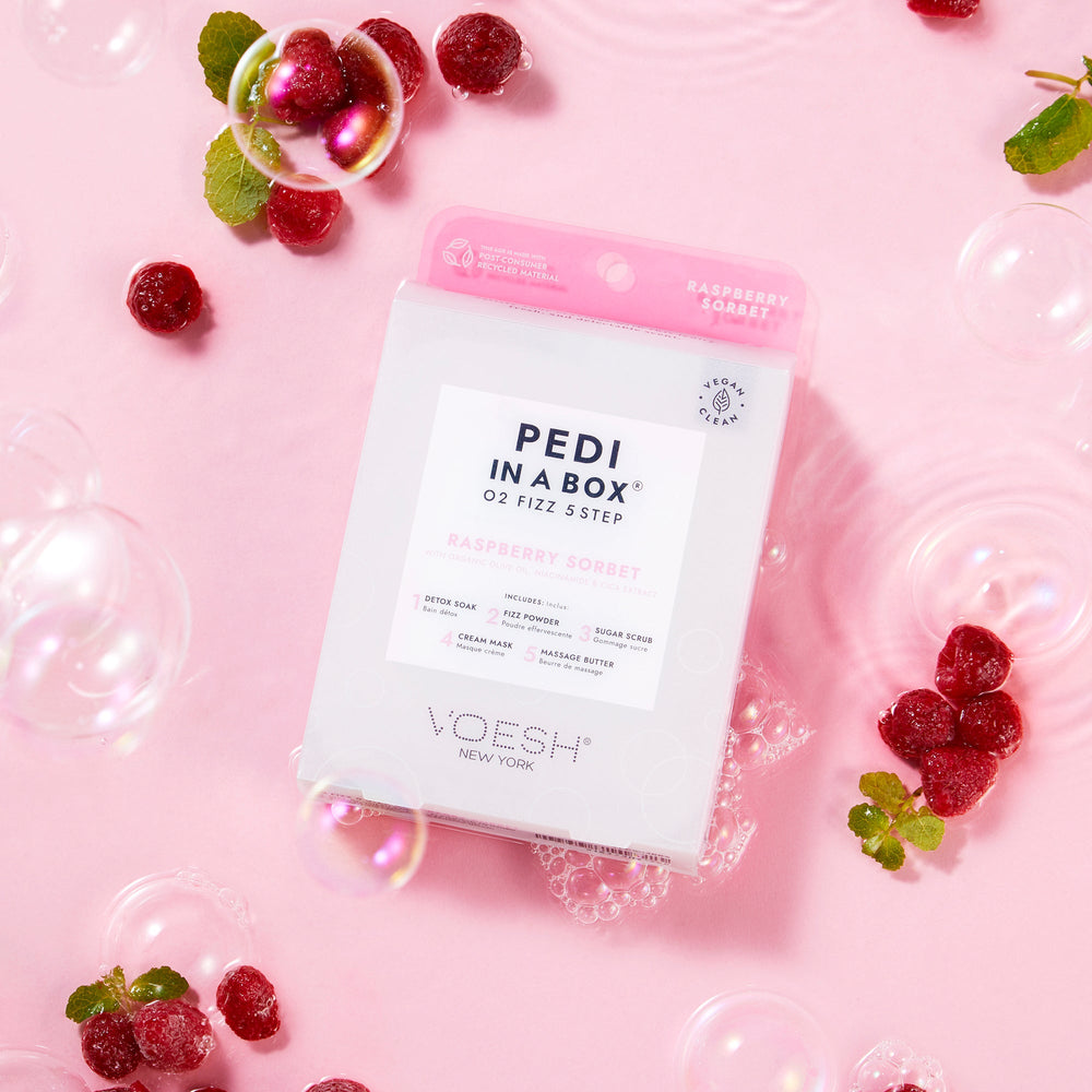 Voesh - Pedi in a Box O2 Fizz 5 Step - Raspberry Sorbet - VPC508RBS