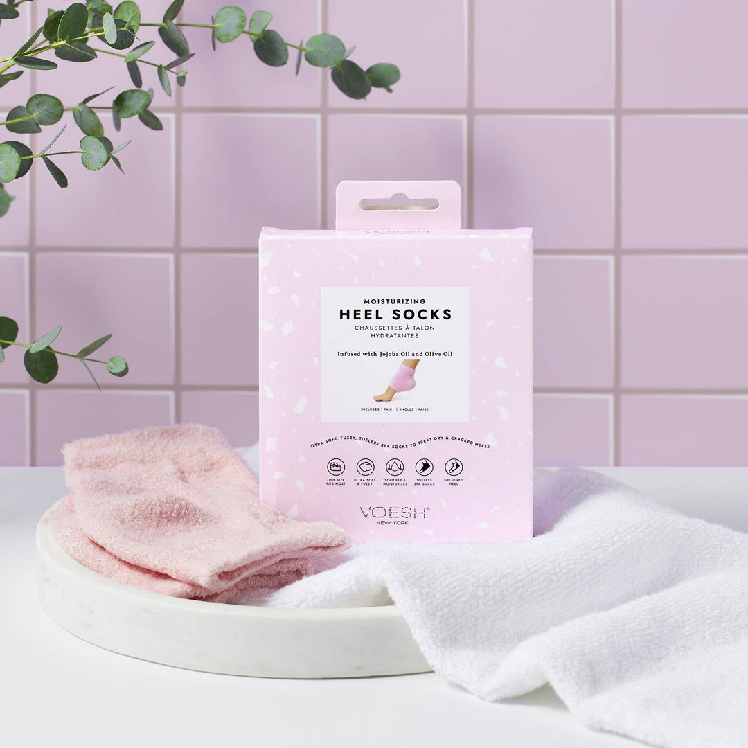 Voesh - Moisturizing Heel Socks - Pink - VFS003PNK