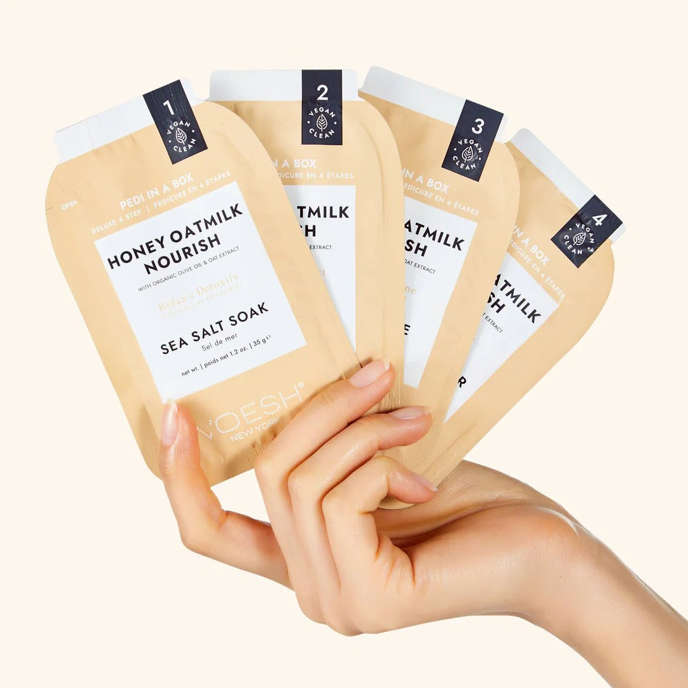 Voesh - Pedi in a Box Deluxe 4 Step - Honey Oatmilk Nourish - VPC208MLK
