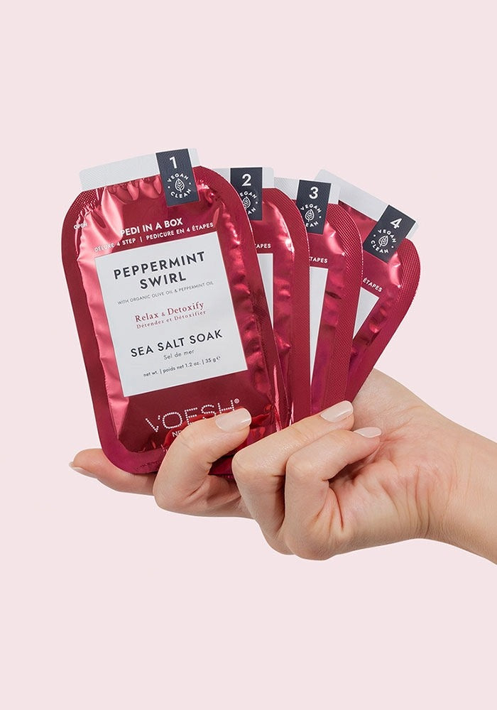 Voesh - Pedi in a Box Deluxe 4 Step - Peppermint Swirl - VPC208PEP