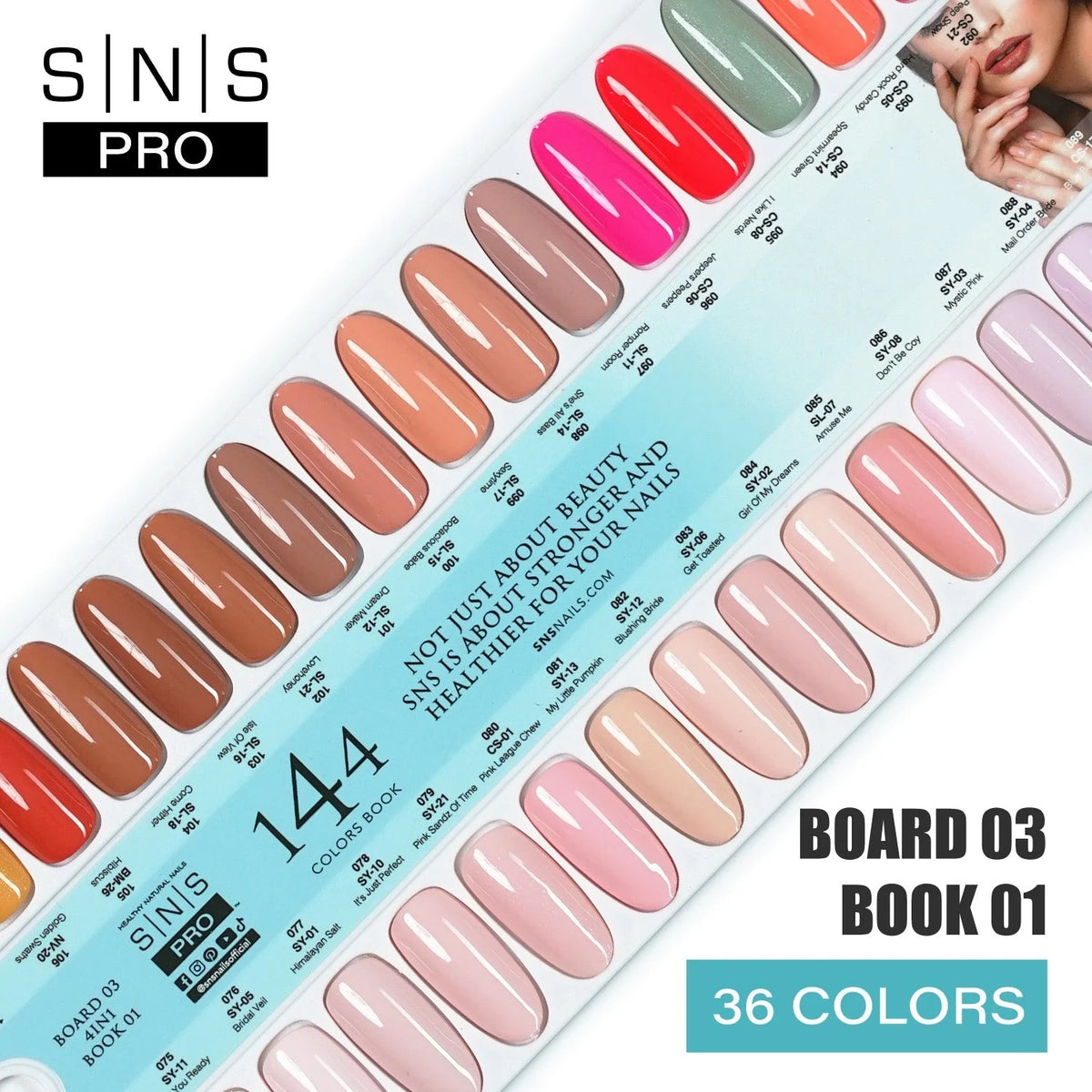 SNS Pro Gel Nail Polish Duo Set – 36 Colors Board 3 (073–108)